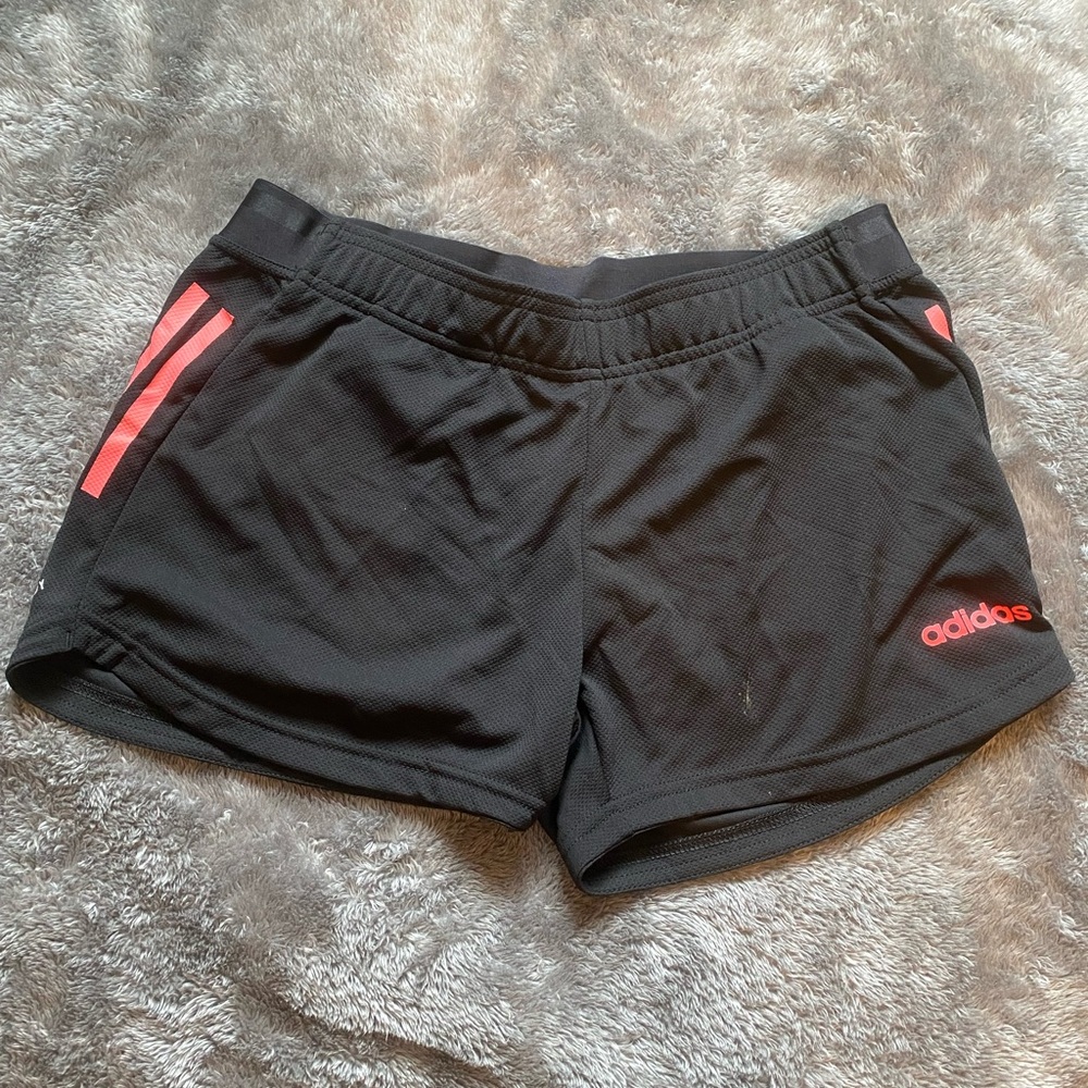Adidas Black and Pink Athletic Shorts